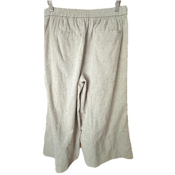 Banana Republic Factory Linen Blend Wide Leg Cropped Pull-On Pants in Flax Sz M - Picture 7 of 7